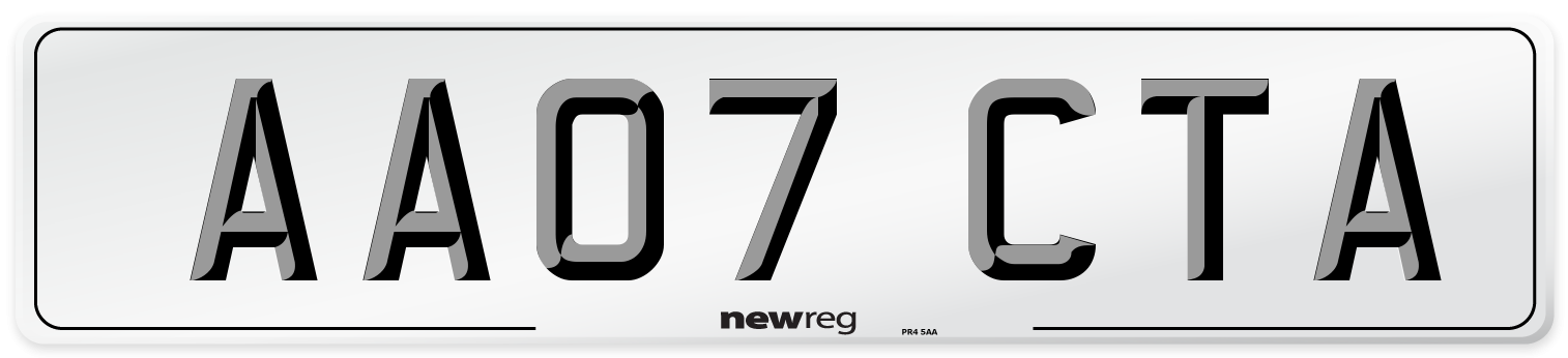 AA07 CTA Number Plate from New Reg